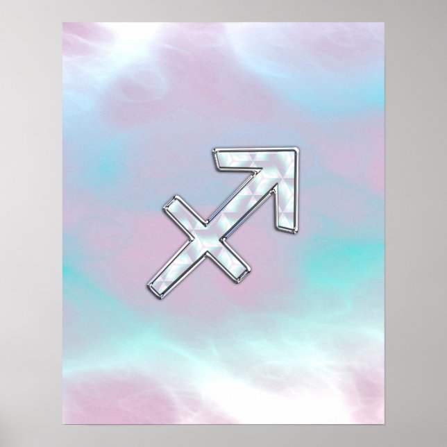 Póster Rótulo Sagittarius Zodiac sobre la madre del estil (Frente)