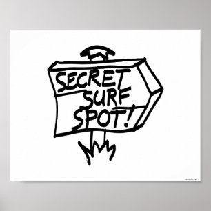 Póster Rótulo secreto del punto de surf