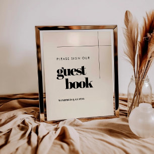 Póster Rótulo sencillo y elegante, firma de nuestro boda