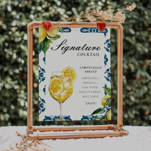 Póster Rótulo Signature Cocktail Limocello Spritz Positan