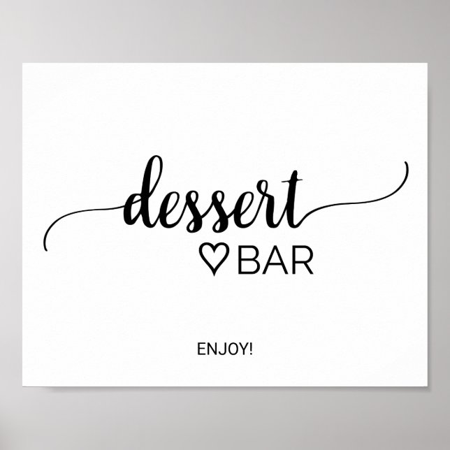 Póster Rótulo simple de barra de postres de caligrafía ne (Frente)
