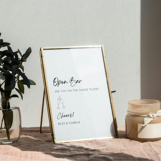 Póster Rótulo simple de Boda de Rótulo de barra abierta e (Subido por el creador)