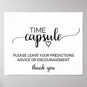 Póster Rótulo simple de cápsula de tiempo de caligrafía n