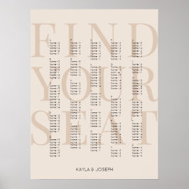 Póster Rótulo simple de la gráfica alfabética beige