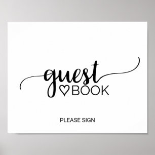 Póster Rótulo simple de libros para invitados de caligraf