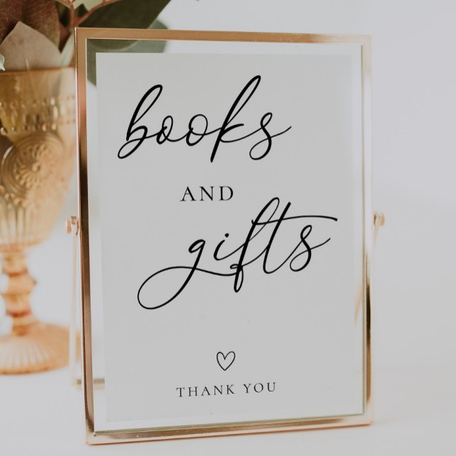 Póster Rótulo simple de libros y regalos de Baby Shower (Subido por el creador)