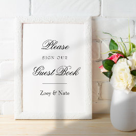 Póster Rótulo simple y elegante Rótulo del libro de visit