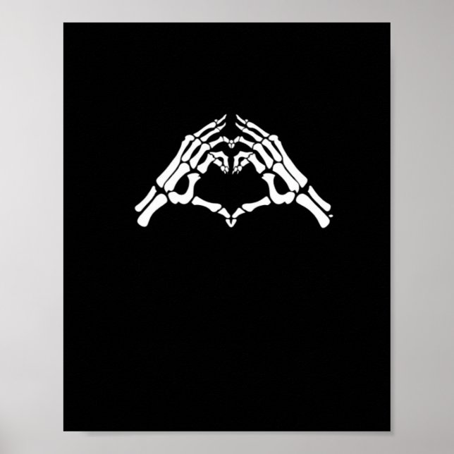Póster Rótulo Skeleton Heart And Hands (Frente)