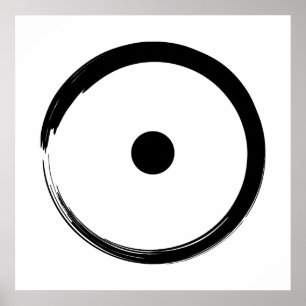 Póster Rótulo solar astrológico - Budismo Círculo Zen 1