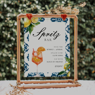Póster Rótulo Spritz Bar Lemon Positano Bridal Shower