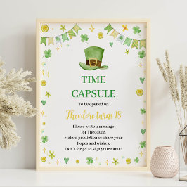 Póster Rótulo St. Patrick Lucky One Birthday Time Capsule