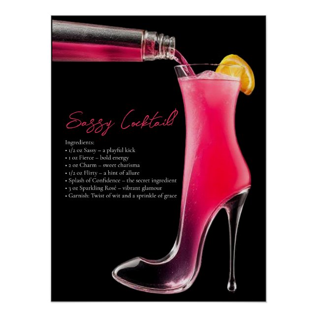 Póster Rótulo Stiletto y Cocktails-Bar (Anverso)