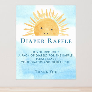 Póster Rótulo Sun Baby Shower Diaper Raffle