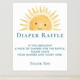 Póster Rótulo Sun Baby Shower Diaper Raffle