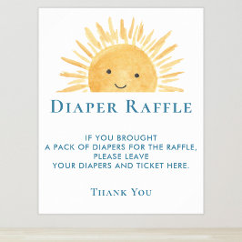 Póster Rótulo Sun Baby Shower Diaper Raffle