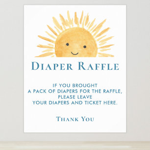 Póster Rótulo Sun Baby Shower Diaper Raffle