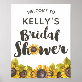 Póster Rótulo Sunflower Bridal Shower