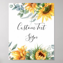 Póster Rótulo Sunflower Bridal Shower