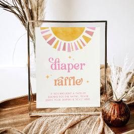 Póster Rótulo Sunshine Baby Shower Diaper Raffle