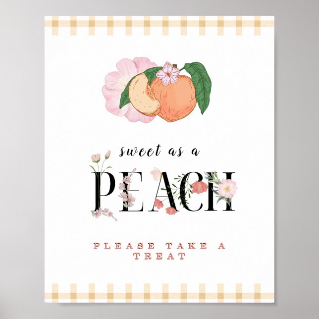 Póster Rótulo Sweety Little Peach Favor (Frente)