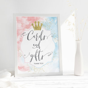 Póster Rótulo "Tarjetas y regalos", revelación de género 