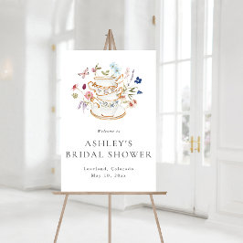Póster Rótulo Tea Bridal Shower