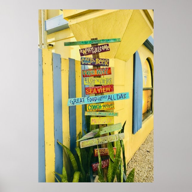 Póster Rótulo Tiki del Caribe" Fotografía (Frente)