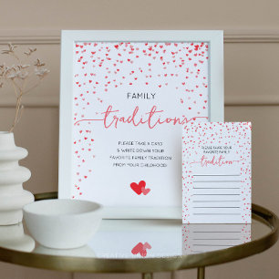 Póster Rótulo Tradiciones familiares Rótulo Baby Shower