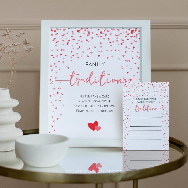 Póster Rótulo Tradiciones familiares Rótulo Baby Shower (little sweetheart baby shower)