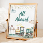 Póster Rótulo Train Boy Birthday All Aboard<br><div class="desc">Rótulo Train Boy Birthday All Aboard</div>