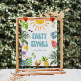Póster Rótulo Tropical Birthday Favor