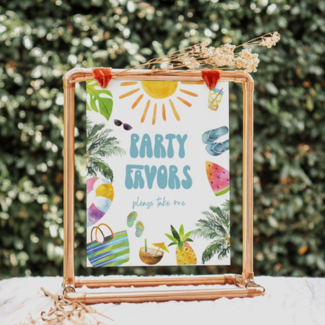 Póster Rótulo Tropical Birthday Favor (Subido por el creador)