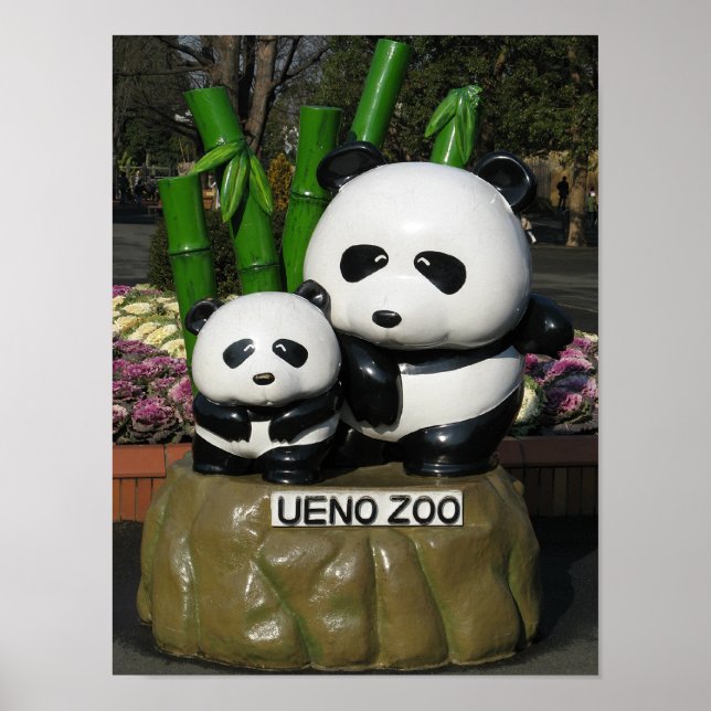 Póster Rótulo Ueno Zoo Panda (Frente)