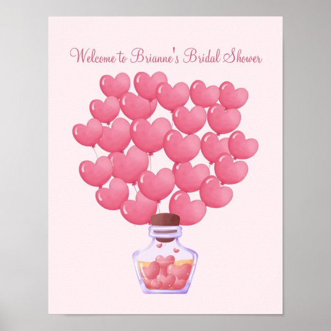 Póster Rótulo un Poster con globos, novia, bebé, libro de (Frente)