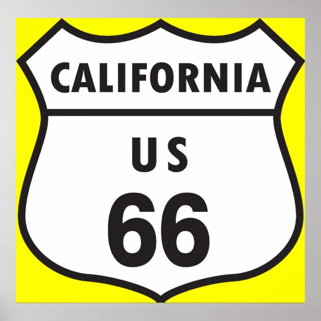 Póster Rótulo US 66 de California (Frente)