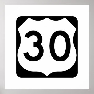 Póster RÓTULO US Route 30