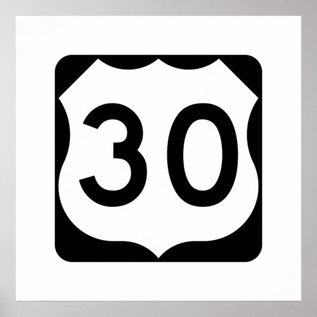 Póster RÓTULO US Route 30 (Frente)