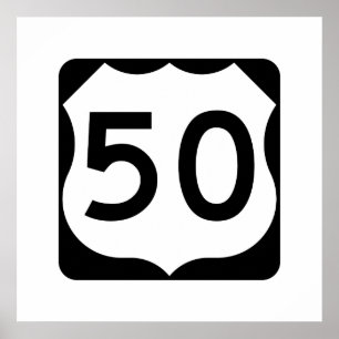 Póster RÓTULO US Route 50
