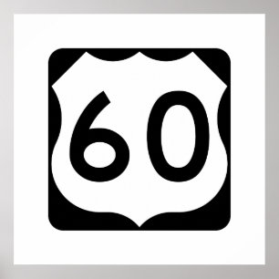 Póster RÓTULO US Route 60