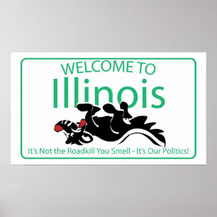 Póster Rótulo vial de Illinois