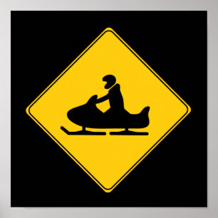 Póster Rótulo vial - Snowmobile