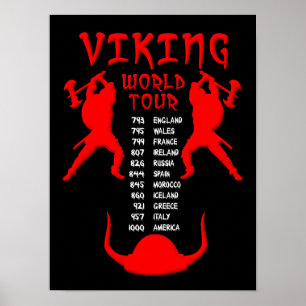 Póster Rótulo Viking World Tour Poster