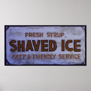 Póster Rótulo Vintage Shaved Ice