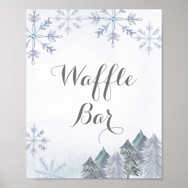 Póster Rótulo Waffle Bar color agua dulce de invierno (Frente)