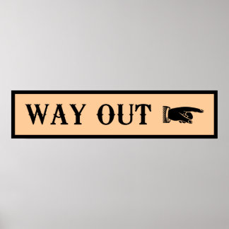 Póster Rótulo Western ~ WAY OUT