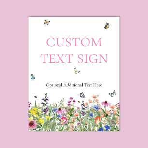 Póster Rótulo Wildflower Bridal Shower