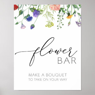 Póster Rótulo Wildflowers and Bees Flower Bar