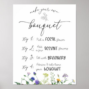 Póster Rótulo Wildflowers and Bees Flower Bar