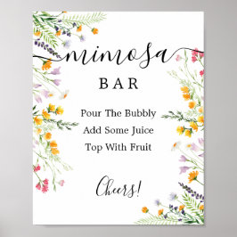 Póster Rótulo Wildflowers Mimosa Bar