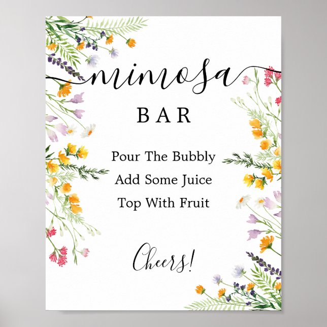 Póster Rótulo Wildflowers Mimosa Bar (Frente)